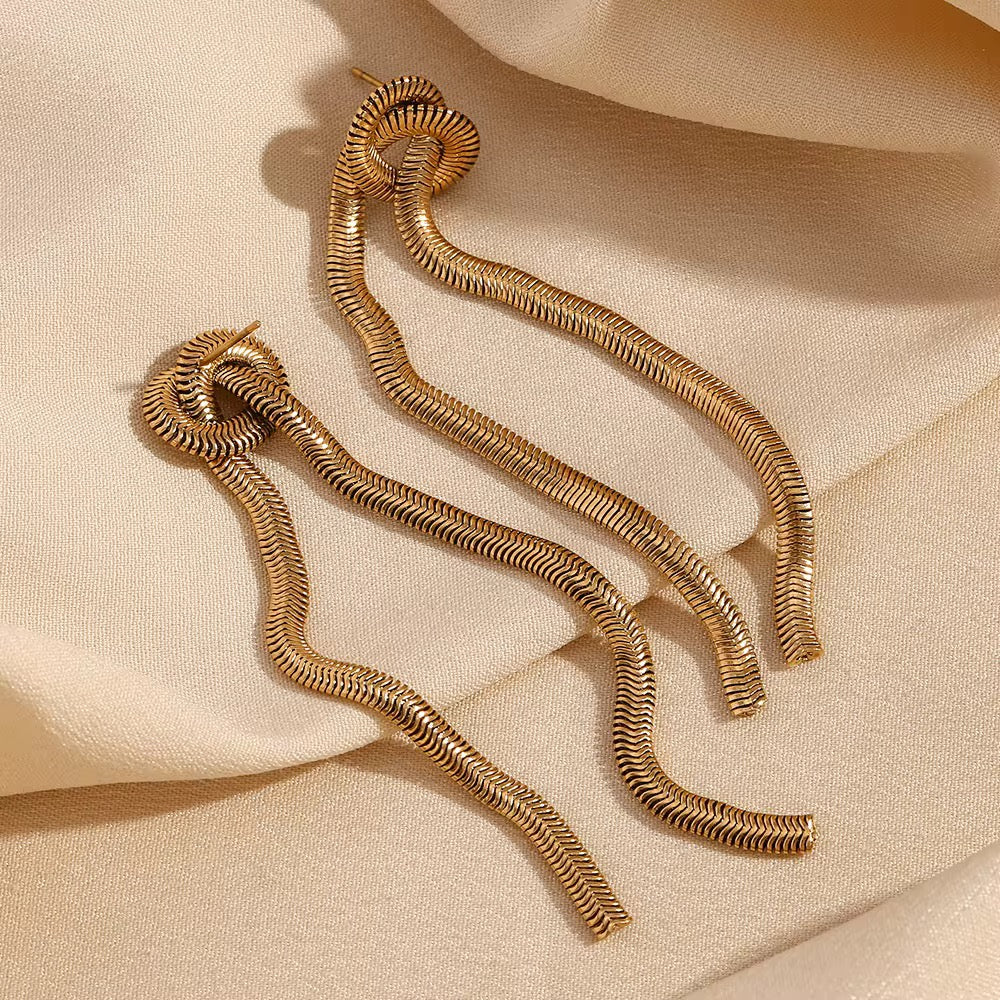 Snake Bone Knot Earrings