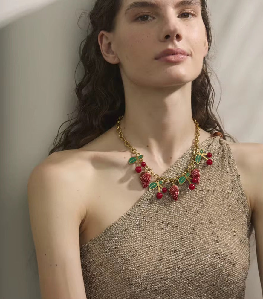 Strawberry Cherry Necklace