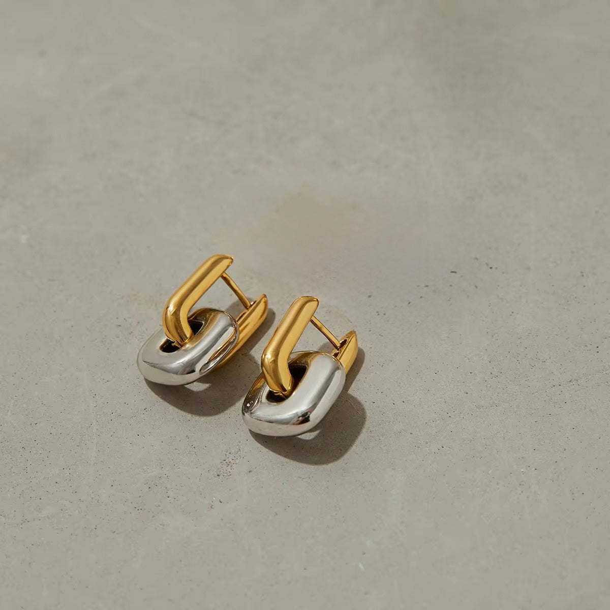 Gold Silver chunky Earring