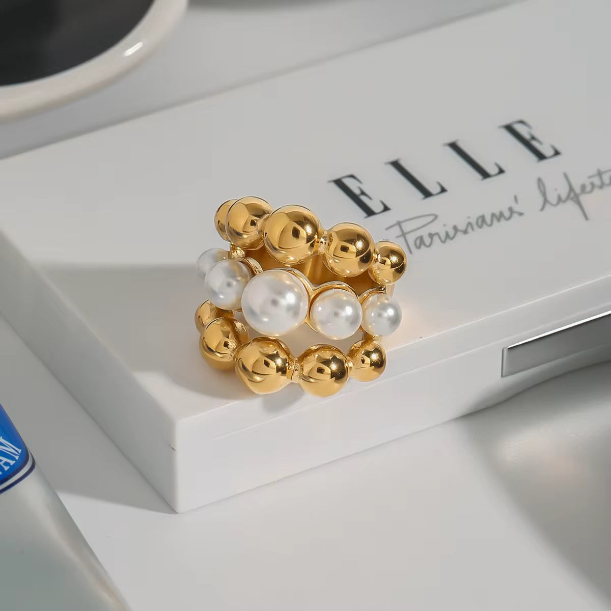 Pearl Ball Layered Ring