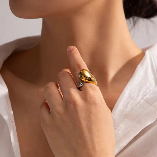 Golden and silver  Pulse Ring