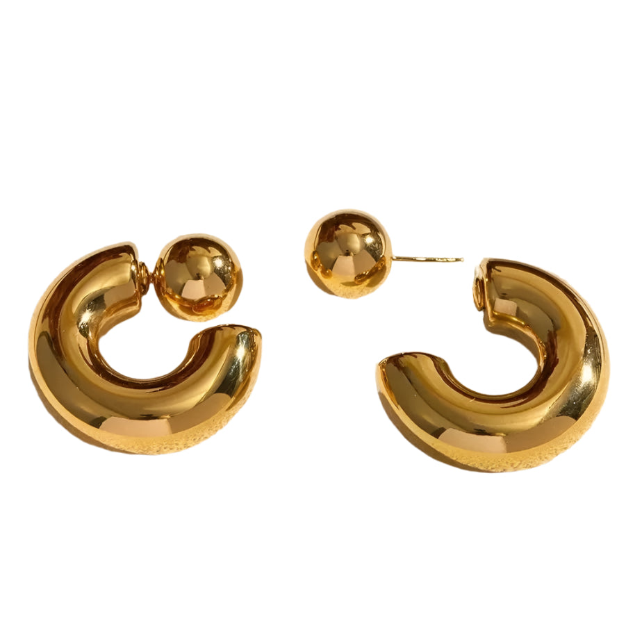 C shape Round Chunky Earrings