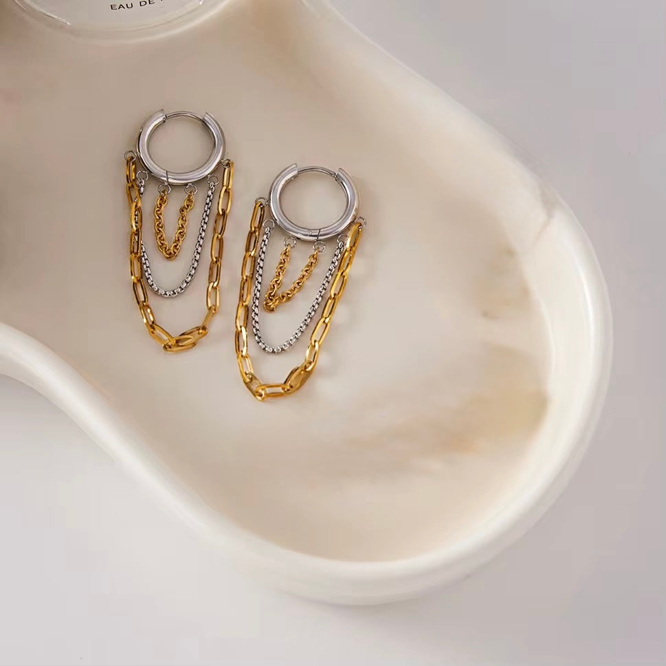 Triple Chain Earrings