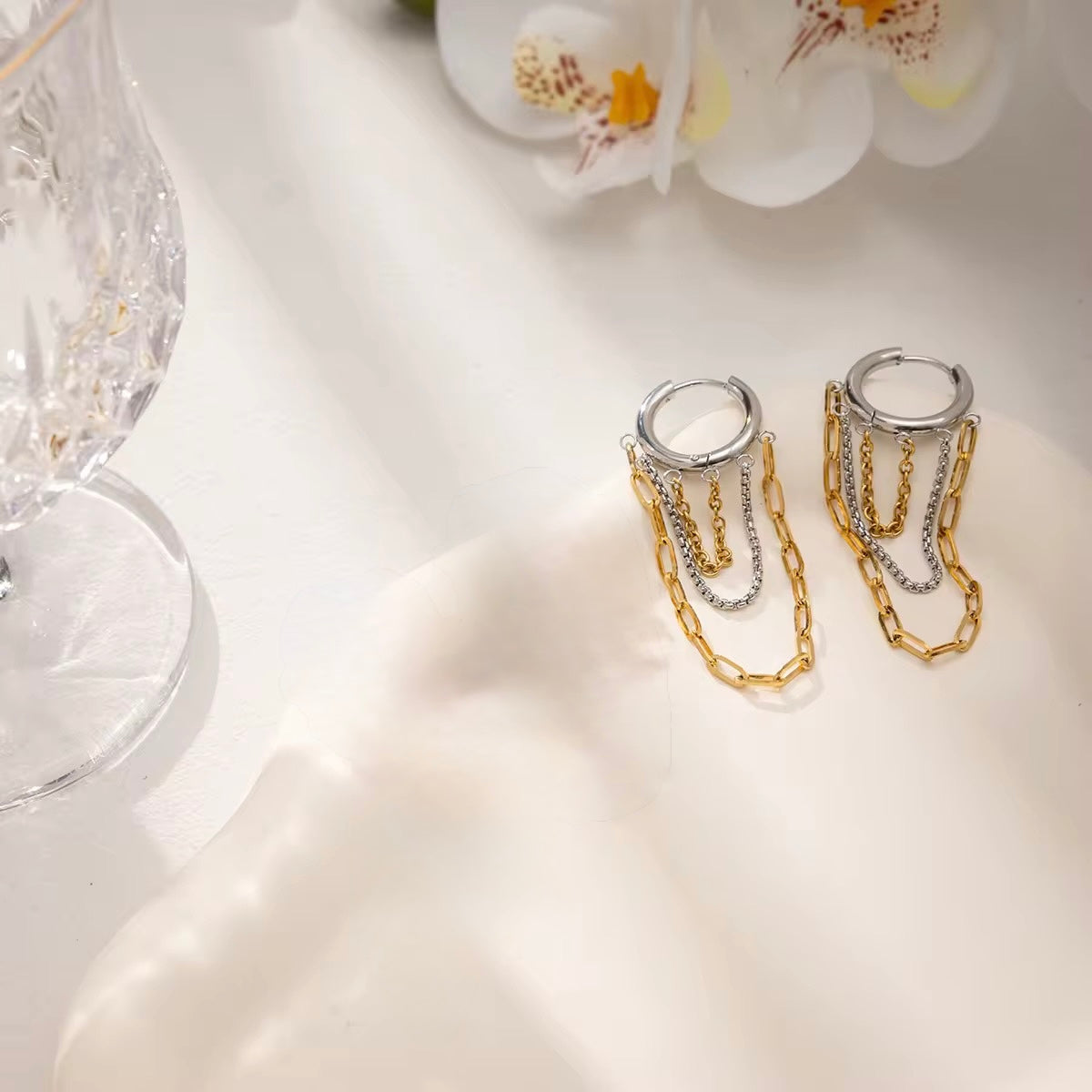 Triple Chain Earrings