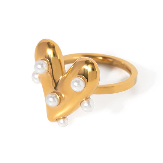 Heart Pearl Ring