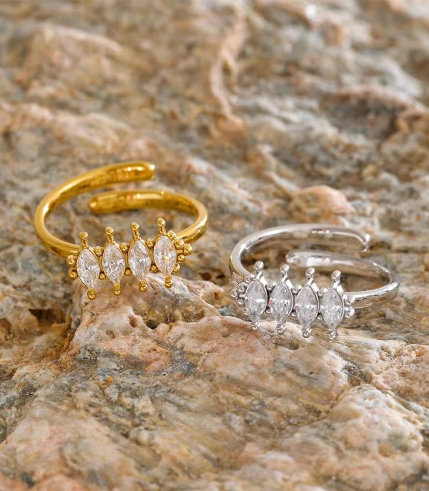 Crown Zirconia Open Ring