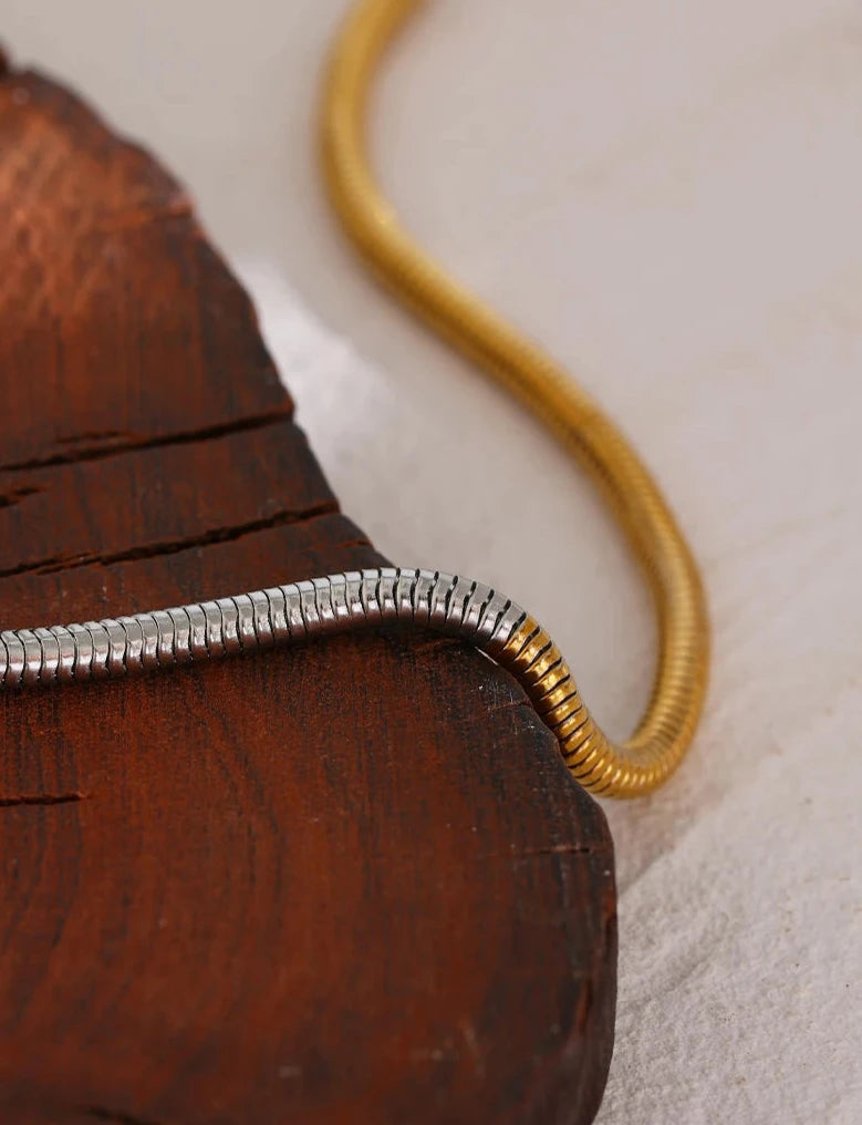 Snake Two Tone Necklace