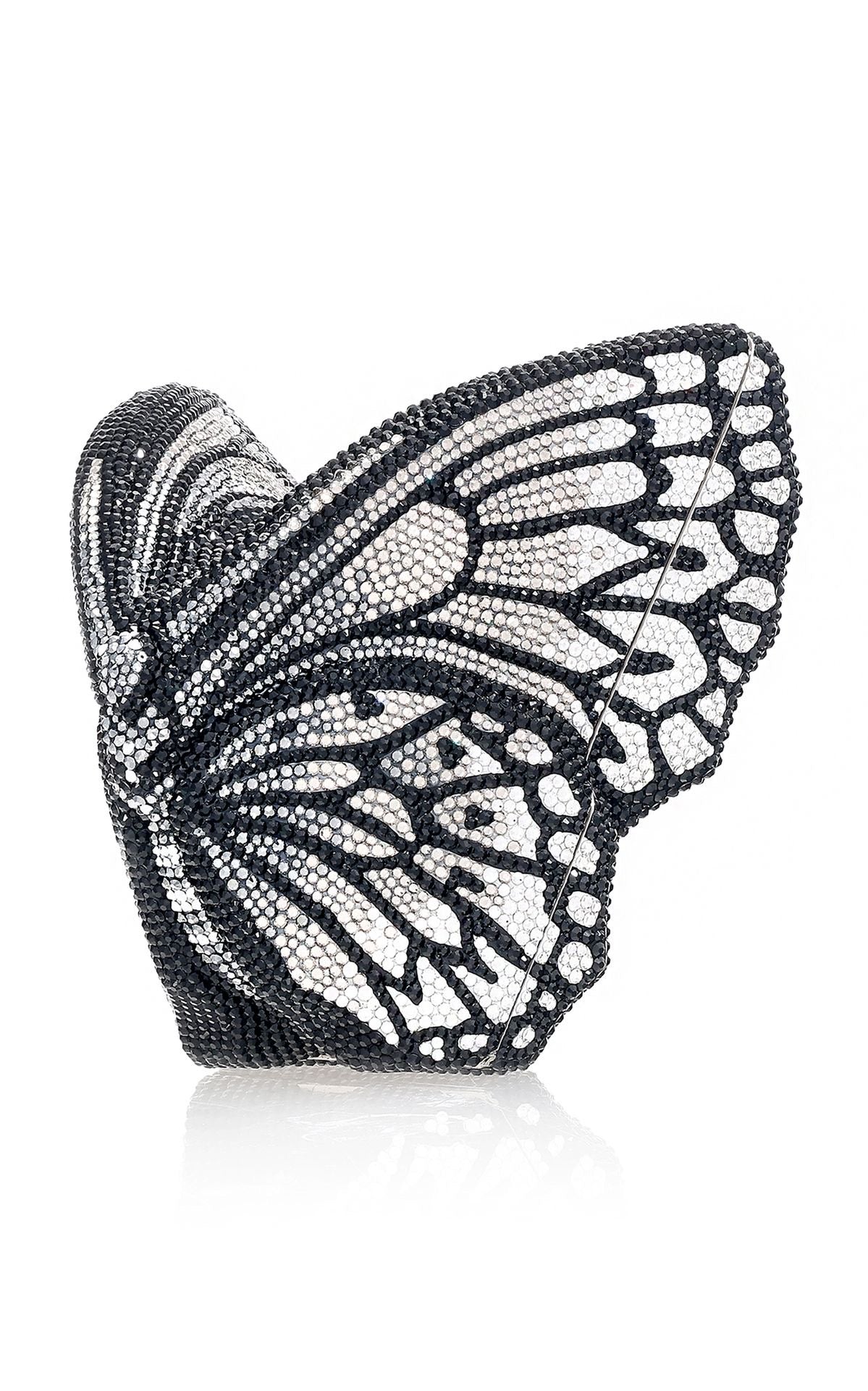 Black Flutter Rhinestone Butterfly Clutch