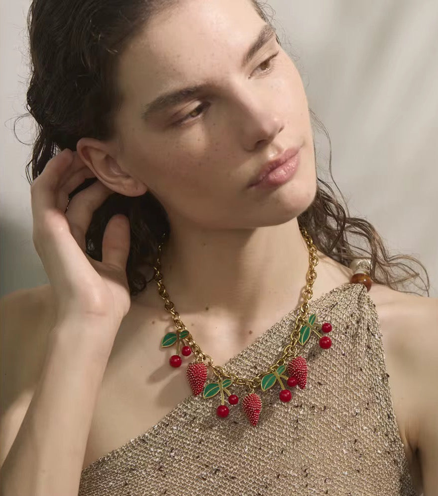 Strawberry Cherry Necklace