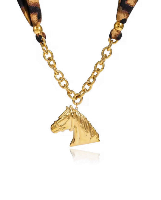 Leopard  Statement Horse Necklace
