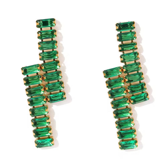 Green Bar Earrings
