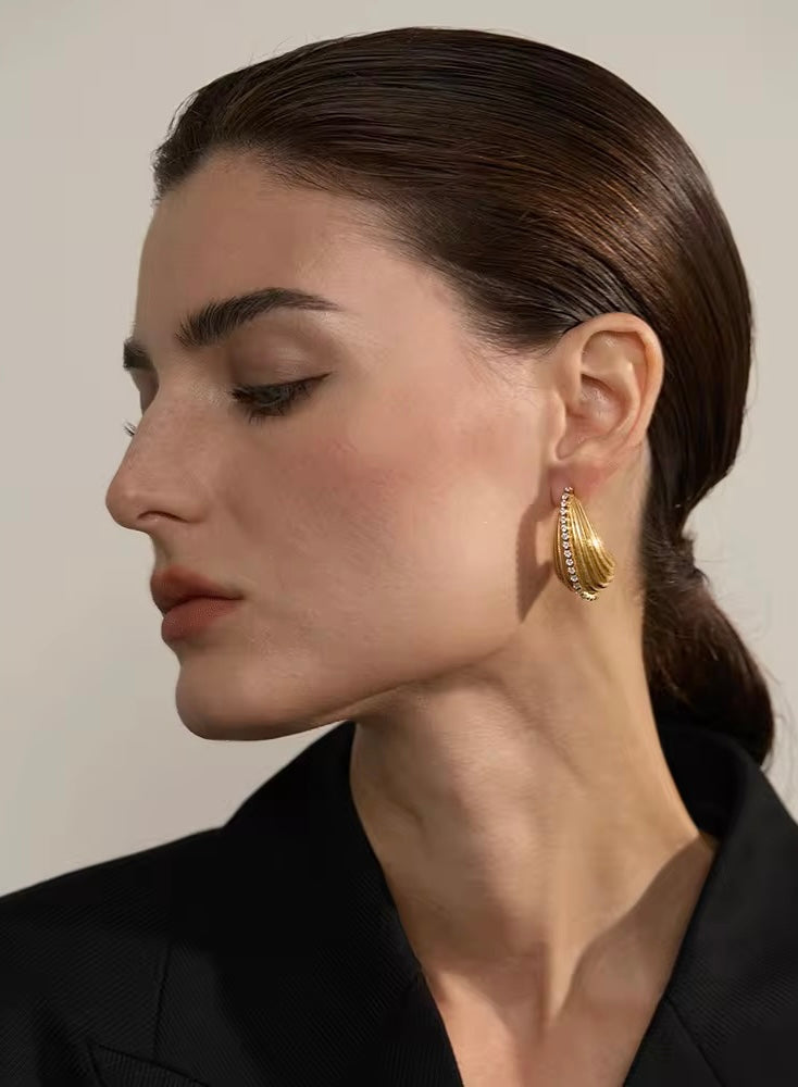 Zircon Chunky Drop Earrings