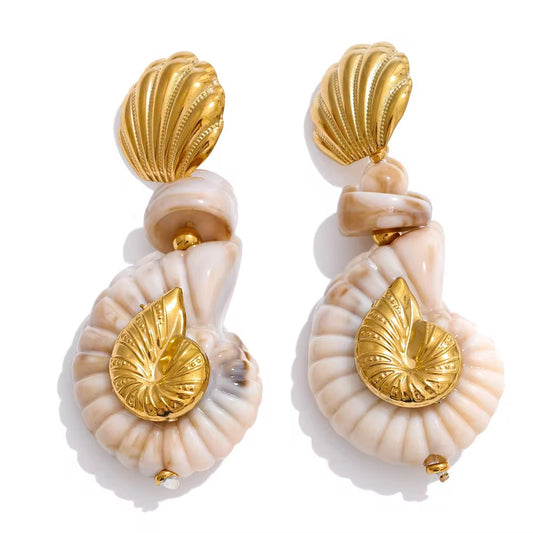 Shell Conch Drop Earrings