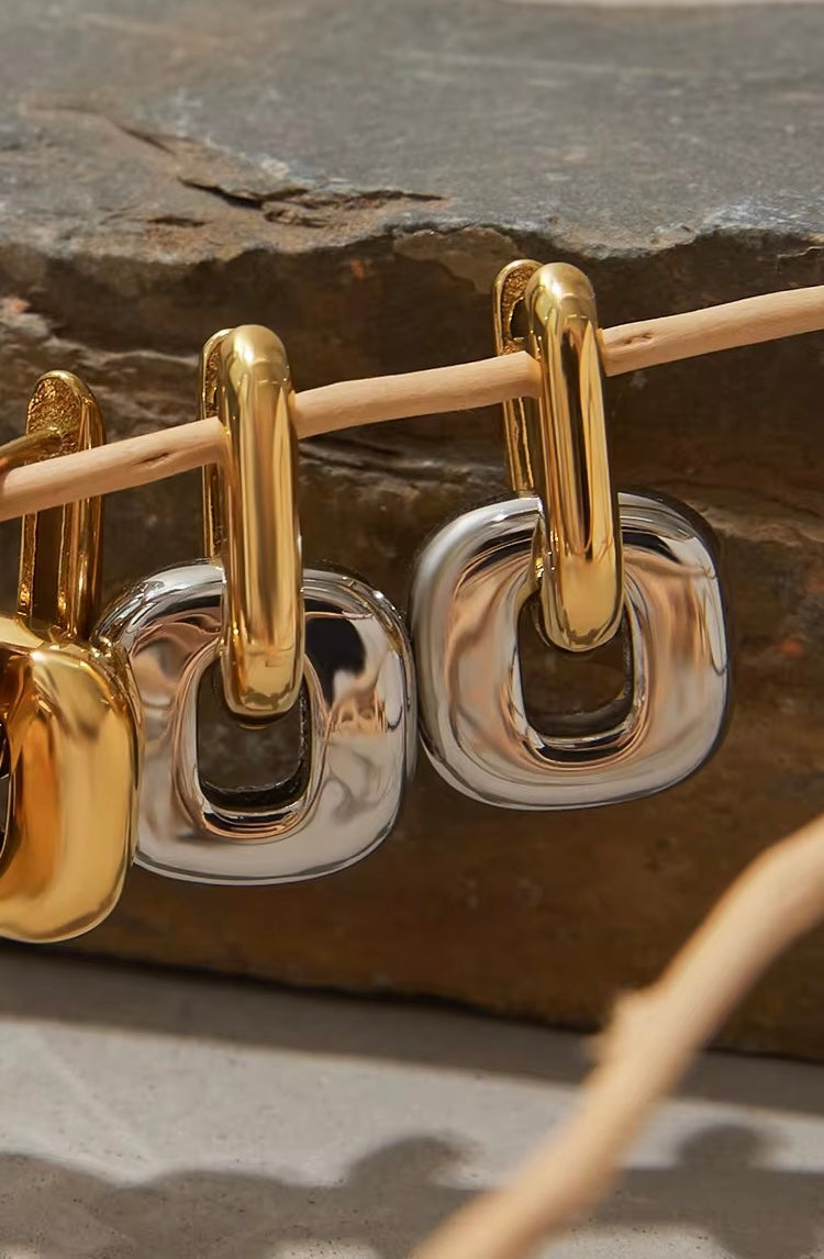 Gold Silver chunky Earring