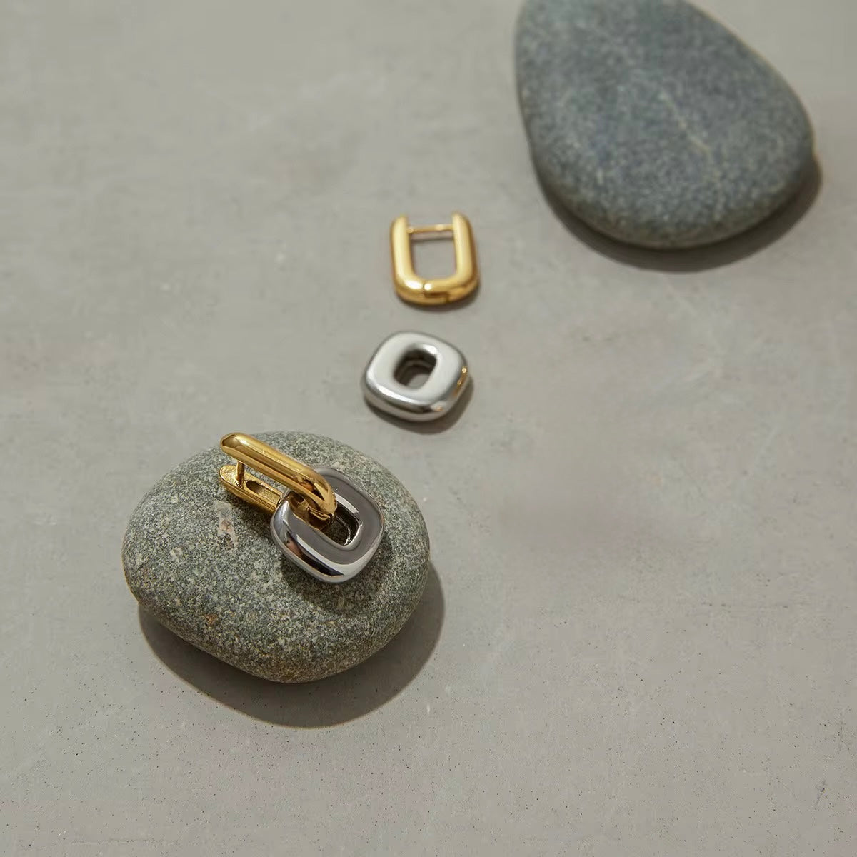 Gold Silver chunky Earring