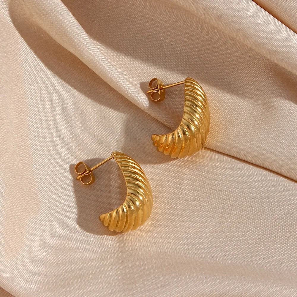 Croissant Chunky Stud Earrings