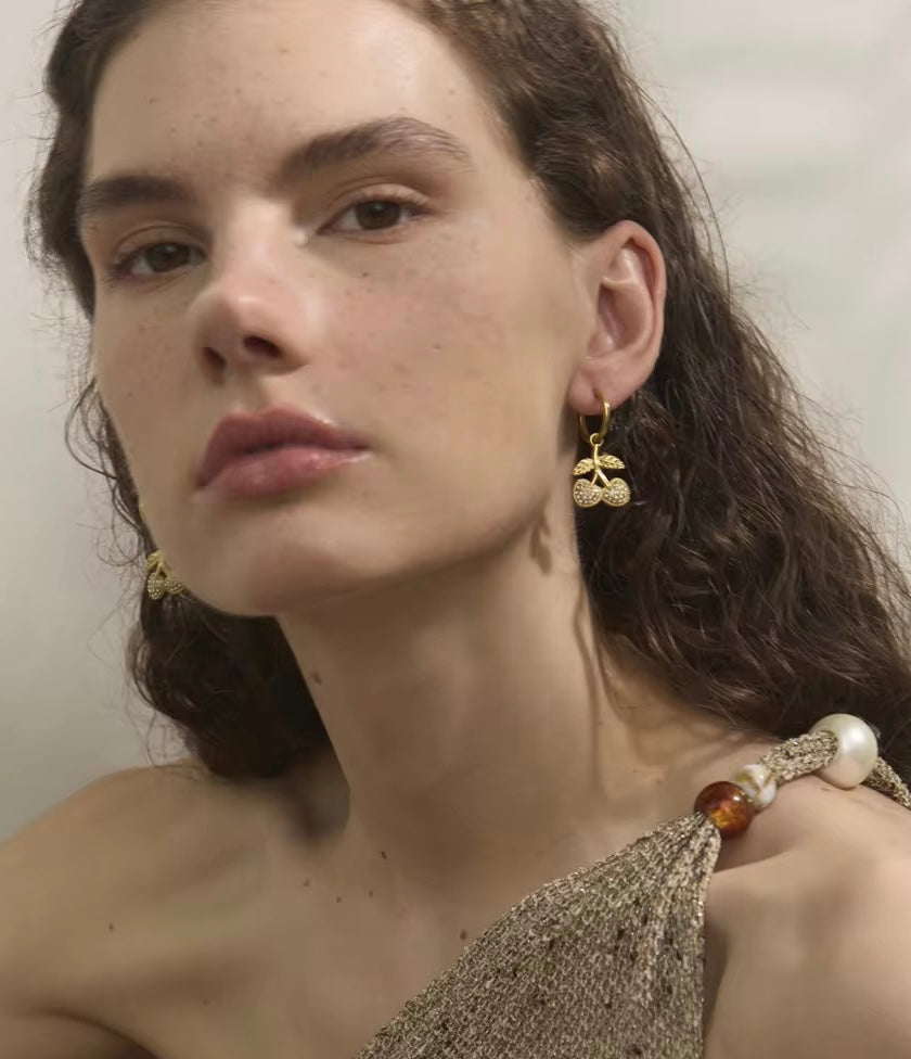 Cherry Drop zircon Earring