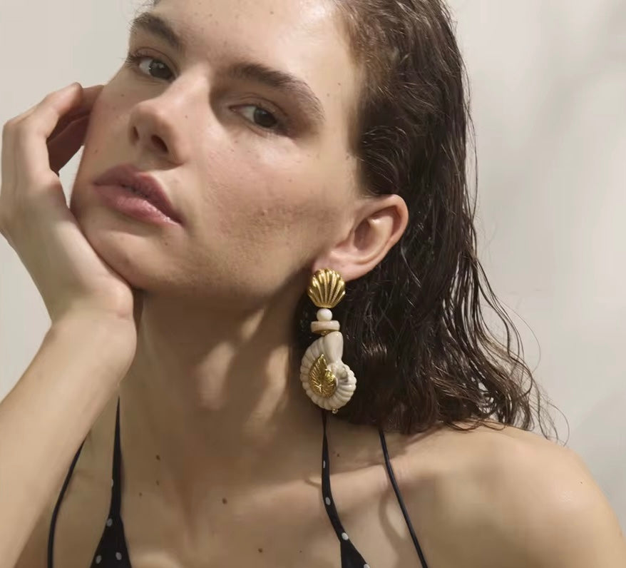 Shell Conch Drop Earrings