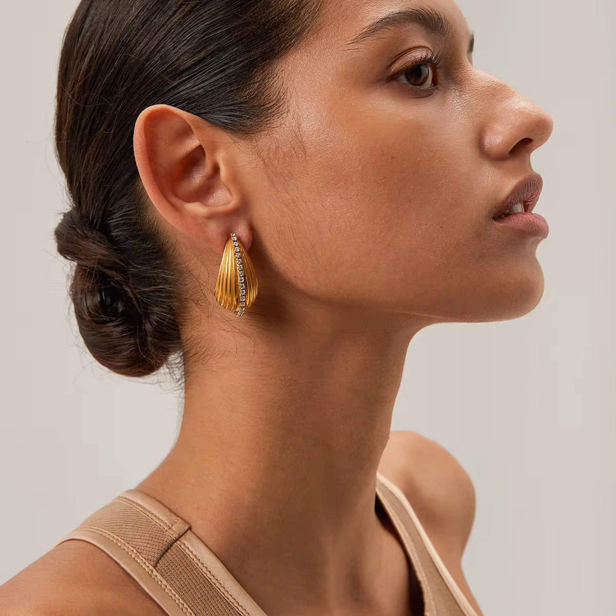 Zircon Chunky Drop Earrings