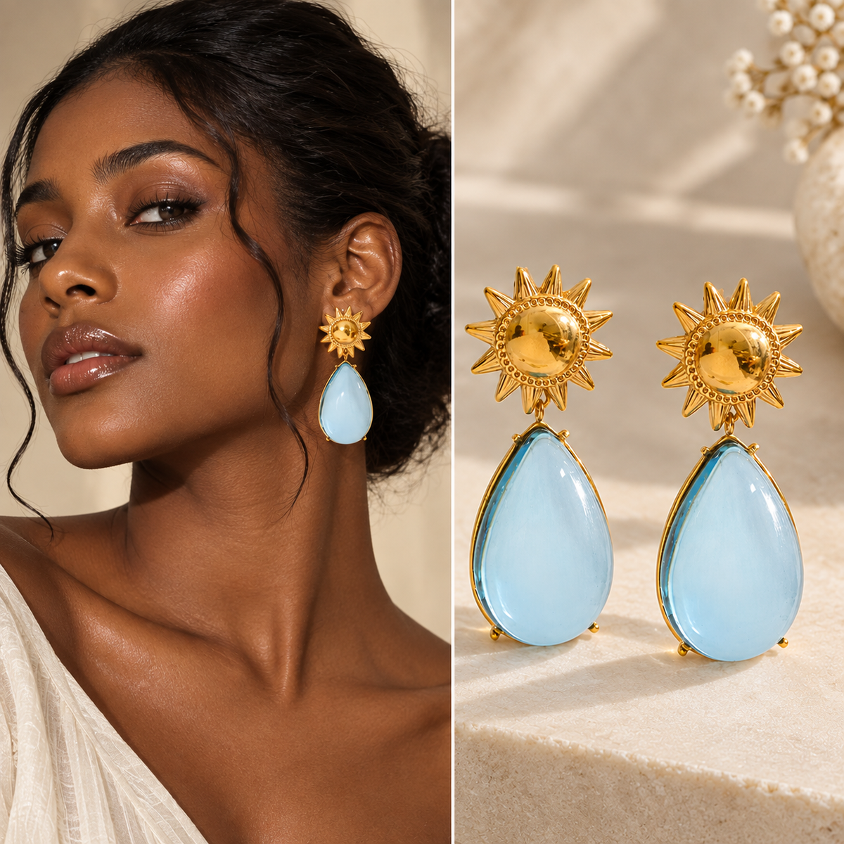 Ocean Blue Drops Earrings