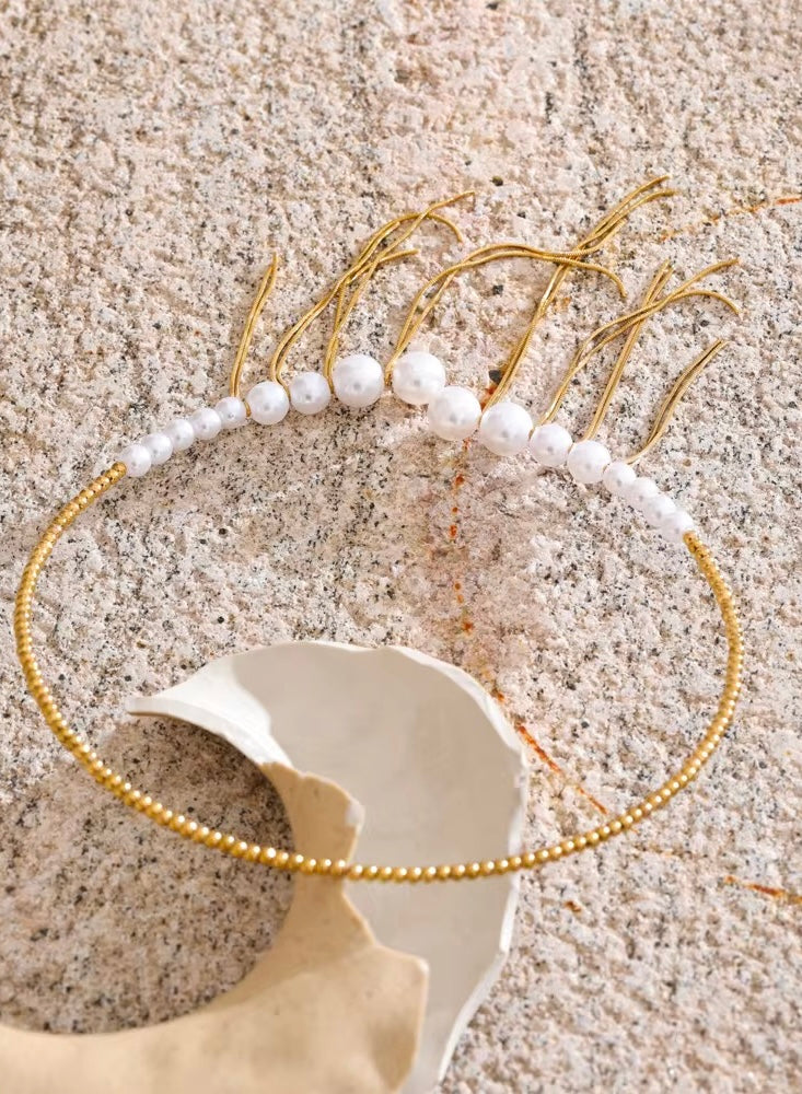 Pearls Tassel Drop Necklace