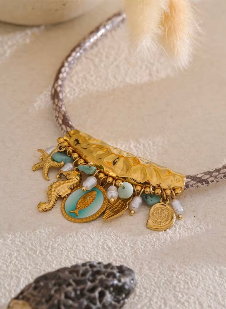 Summer starfish stone  Necklace