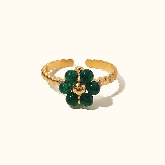 Green Sunflower Ring