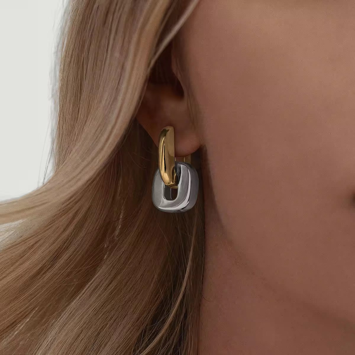 Gold Silver chunky Earring