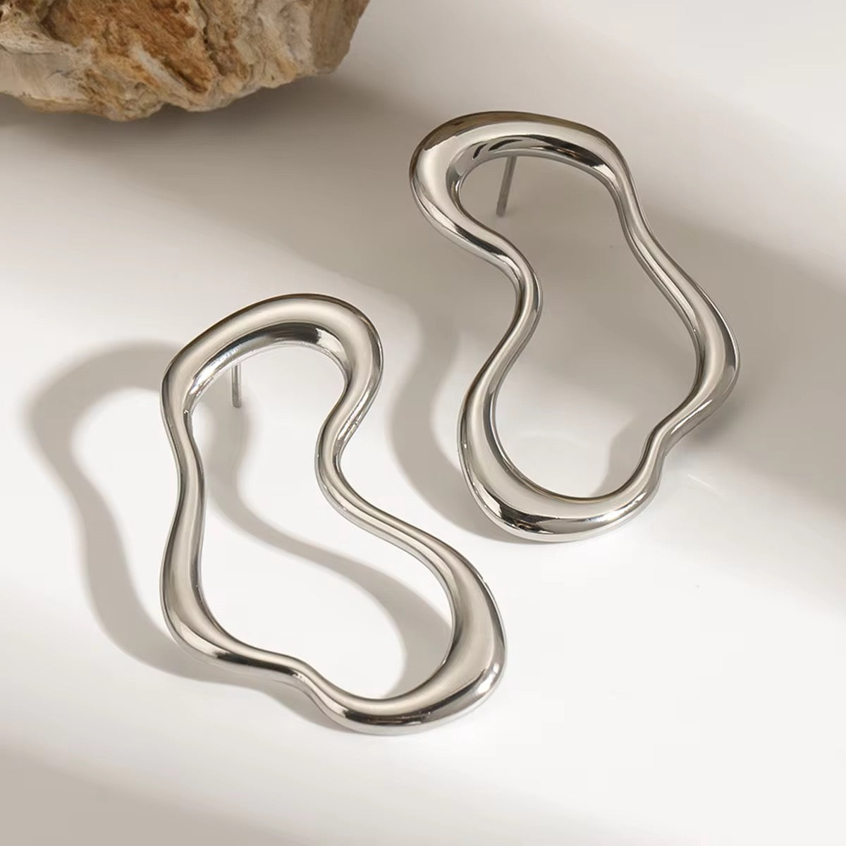 Silver Wave Earrings