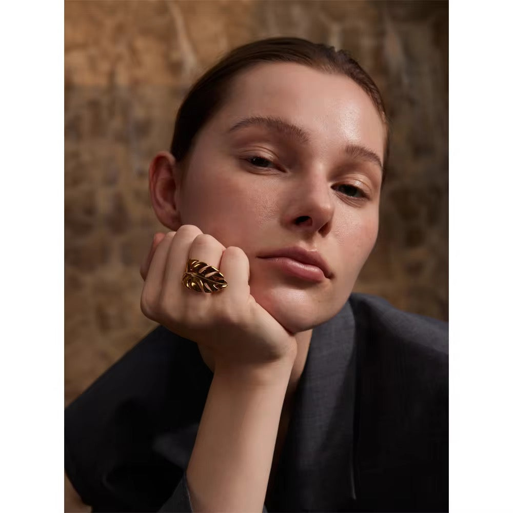 Golden Leaf  Open Ring