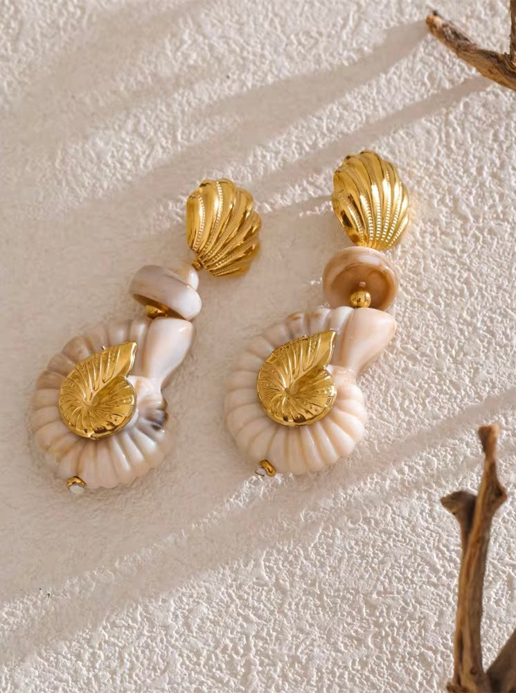 Shell Conch Drop Earrings