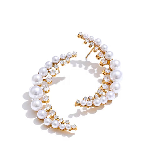 Pearl Moon Earrings
