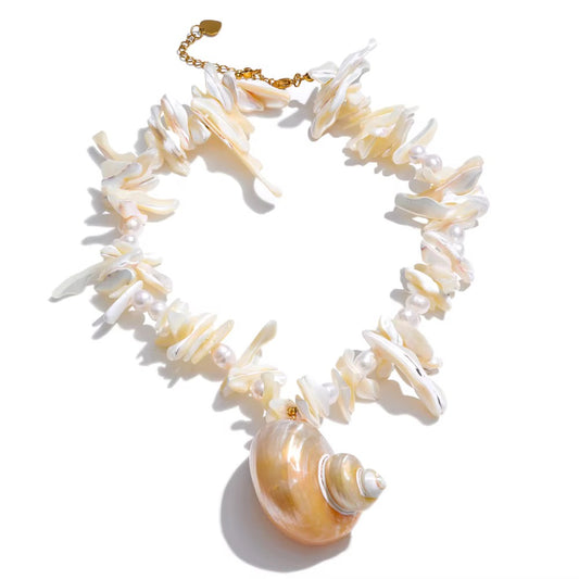Pearl Conch Pendant Necklace