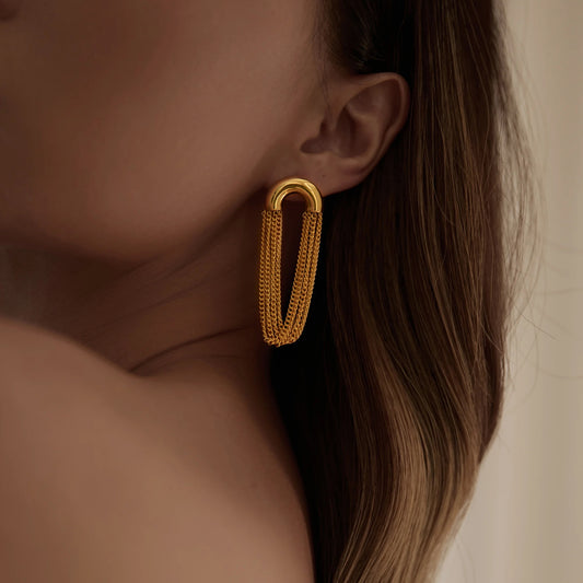 Gold Mesh Earring