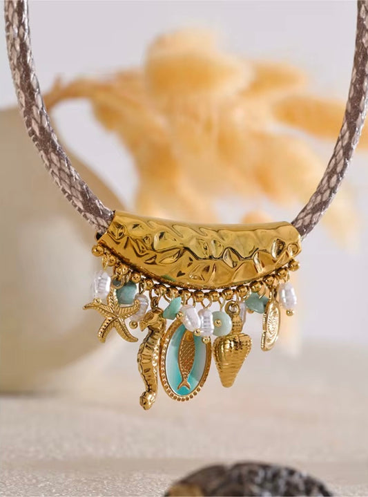 Summer starfish stone  Necklace