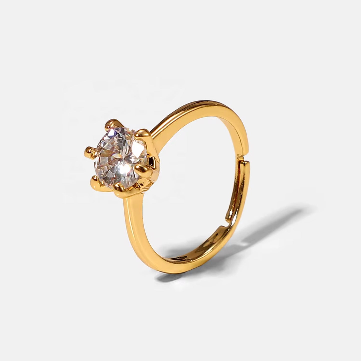 Solitaire  Adjustable Gold Ring