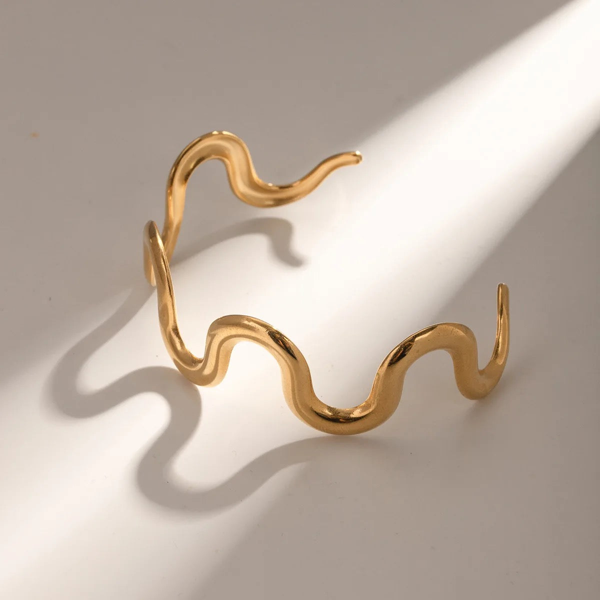 Wave Open Cuff Bangle