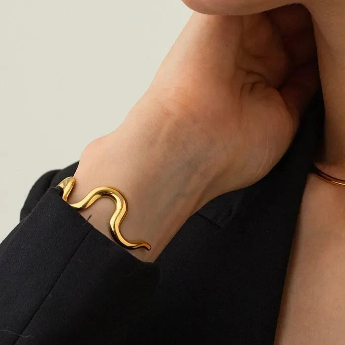 Wave Open Cuff Bangle