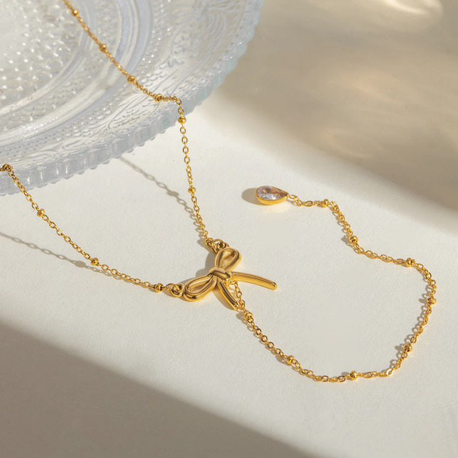 Bow Drop Gold Chain