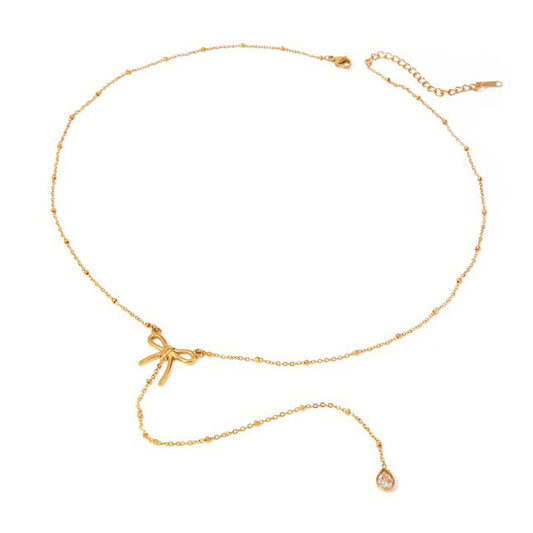 Bow Drop Gold Chain