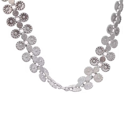 Silver  Sun Flower  Necklace