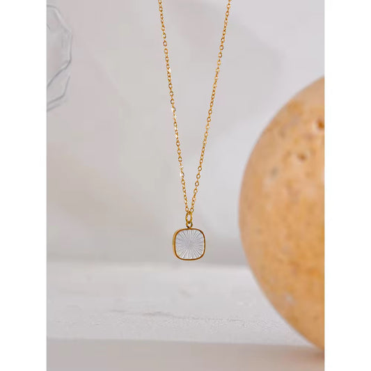 White Shell Pendant Necklace