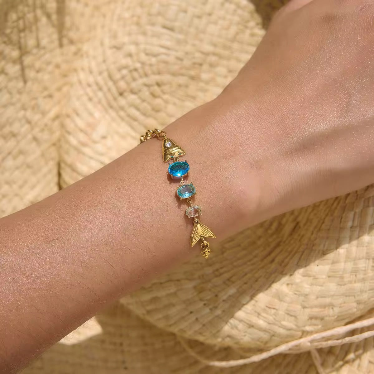 Golden Fish Dual  Zirconia  Bracelet