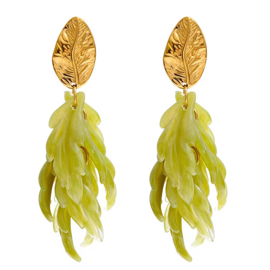 Golden Spring Leaf Earring