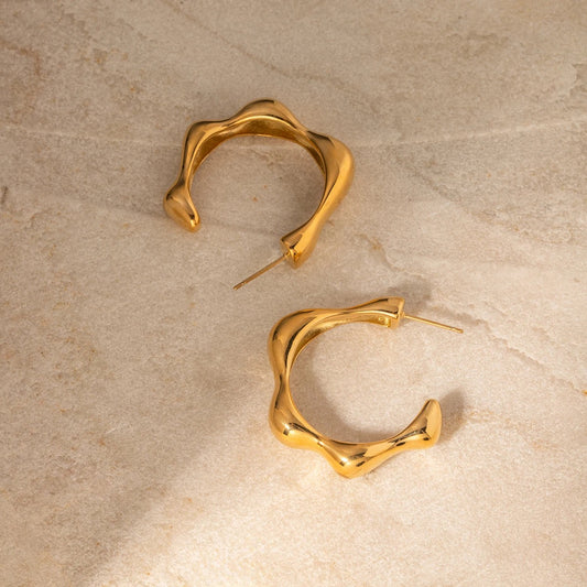 Wave Hoop Earrings